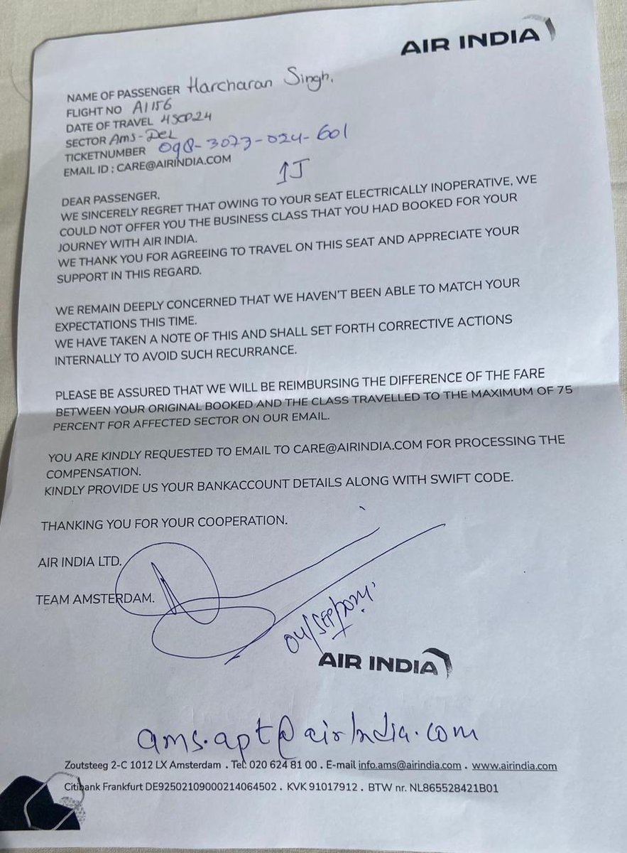 Abhsihekarora's tweet photo. @airindia @CAPA_Aviation Please refund our money , we are tired of endless follow ups. Thought tata group will be able to make a change at air india ….doesn’t look like .please help @TataCompanies @airindia @rajeshdogra7 https://t.co/GdEyvIHon1
