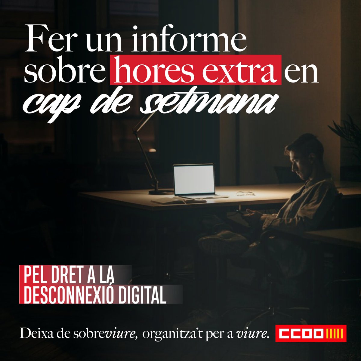 ccoopv's tweet photo. @AnaGarciaCCOOPV @UnaiSordo @CCOO @serviciosccoo @Industria_CCOO @feccoo @JovenesCCOO @FSCdeCCOO @CCOO_Habitat @fssccoo 📴 No es tracta només de reduir la jornada: cal vigilar el compliment de les mesures complementàries:
🔂 Assegurar el dret a la desconnexió digital> protegir la salut mental > afavorir la corresponsabilitat
🔗https://t.co/gJ3RGaa7fi
📣Deixa de sobreviure, organitza't per a #viure https://t.co/M4ovynFYzl