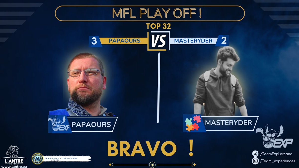 Team Experiences (@teamexplorcana) on Twitter photo 🔥 RESULTATS 🔥
Match de playoff top 32 gagné par Papaours !
Bravo à lui et direction le top 16 !
<a href="/MulliganTv/">MulliganTV</a> #disney #tcg #LORCANA 🔥 RESULTATS 🔥
Match de playoff top 32 gagné par Papaours !
Bravo à lui et direction le top 16 !
<a href="/MulliganTv/">MulliganTV</a> #disney #tcg #LORCANA
