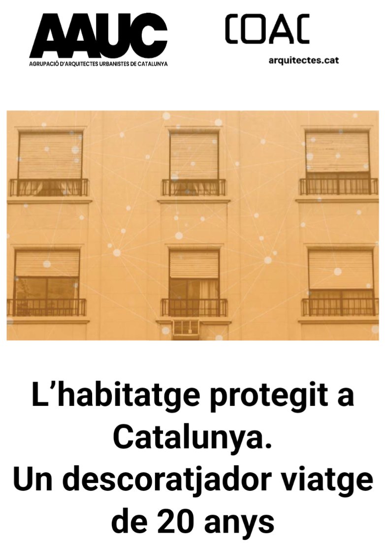 Acte organitzat conjuntament amb Sènior/a:
L’habitatge protegit a Catalunya.
Un descoratjador viatge de 20 anys.

📆 Dilluns 24 de febrer de 2025
⌚ De 18 a 20 hores
📍Sala Mirador COAC

+Info i inscripcions: arquitectes.cat/ca/cultura/pre…