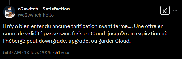 _GeckoWeb's tweet image. Il y a donc bien un choix à faire :
Payer x2 pour un service équivalent ou un méchant downgrade pour rester au même tarif.
Avec plusieurs sites, le client est captif (migration galère), @o2switch  le sait, en profite et, cerise sur le gâteau, nous prend pour des cons.
Pas bravo.