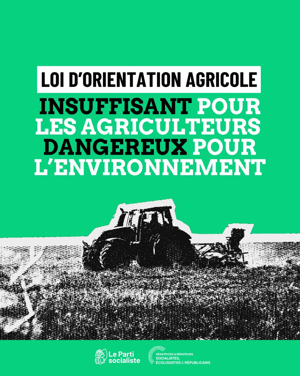 ❎Loi d’orientation agricole : un texte insuffisant pour les agriculteurs et agricultrices, et dangereux pour l’environnement.

Soumis au vote du Sénat cet après-midi, le projet de LOA est loin d’être à la hauteur des enjeux actuels et des attentes des agriculteurs•rices.

1/3.