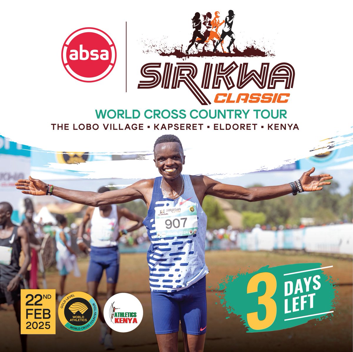 The countdown is on! Just 3 days until the Absa Sirikwa Classic. Who’s ready to make history? Let’s go!
#AbsaSirikwaClassic #Athletics #Sirikwa2025