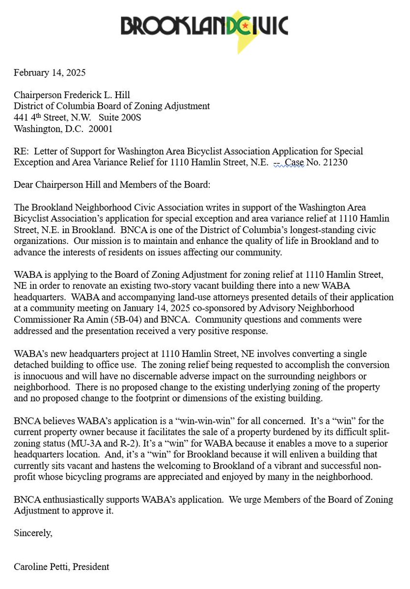 There's still time to help support <a href="/WABADC/">WABA</a>'s move to #Brookland!  The Board of Zoning Adjustment's hearing is Wednesday, March 5th.  Send your own letter of support to bzasubmissions@dc.gov.  Case No. 21230 in the subject line.