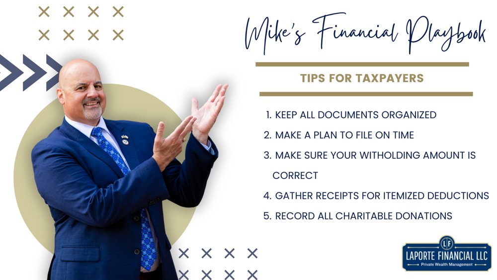 LaPorteFinLLC's tweet image. Check out our essential tips for taxpayers to navigate the maze of deductions, credits, and filing strategies this tax season. #TaxTips #SmartFiling