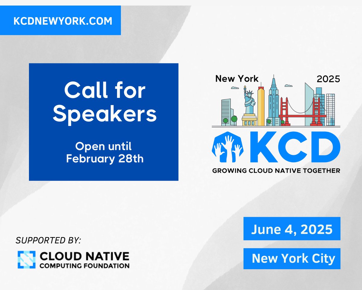 Our CFP Closes Feb 28!

If you have insights, best practices, or real-world Kubernetes experiences to share, we want to hear from you 🎤 This is your chance to present to an engaged audience of developers, platform engineers, &amp; cloud-native folks in NYC.

kcdnewyork.com
