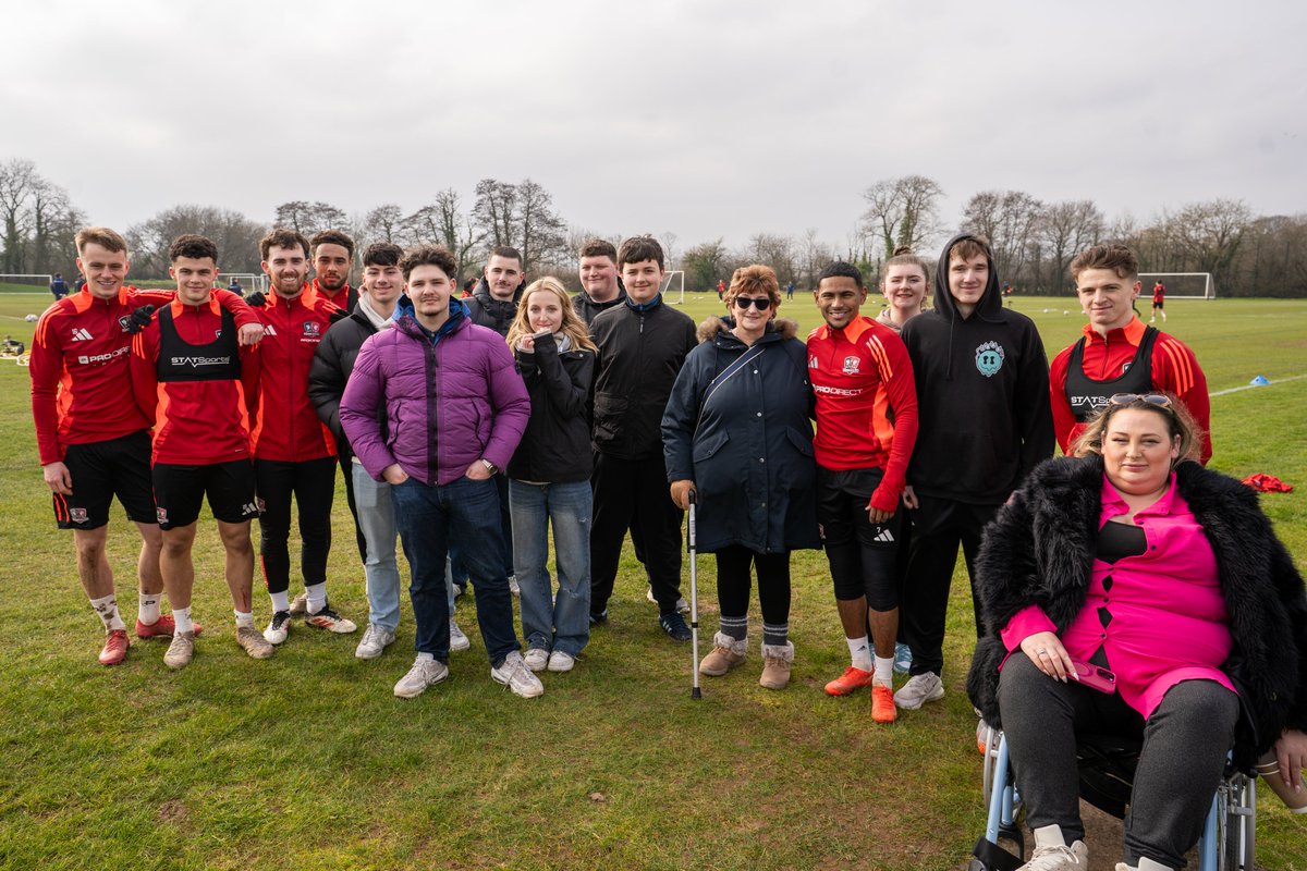 Following the stadium display at last week's match with Nottingham Forest, the first team squad invited <a href="/FreddieJackMar1/">Freddie Jack Martin</a> and the rest of those involved to the training ground this afternoon. 

The group watched training and then joined the squad for lunch. A reward for their