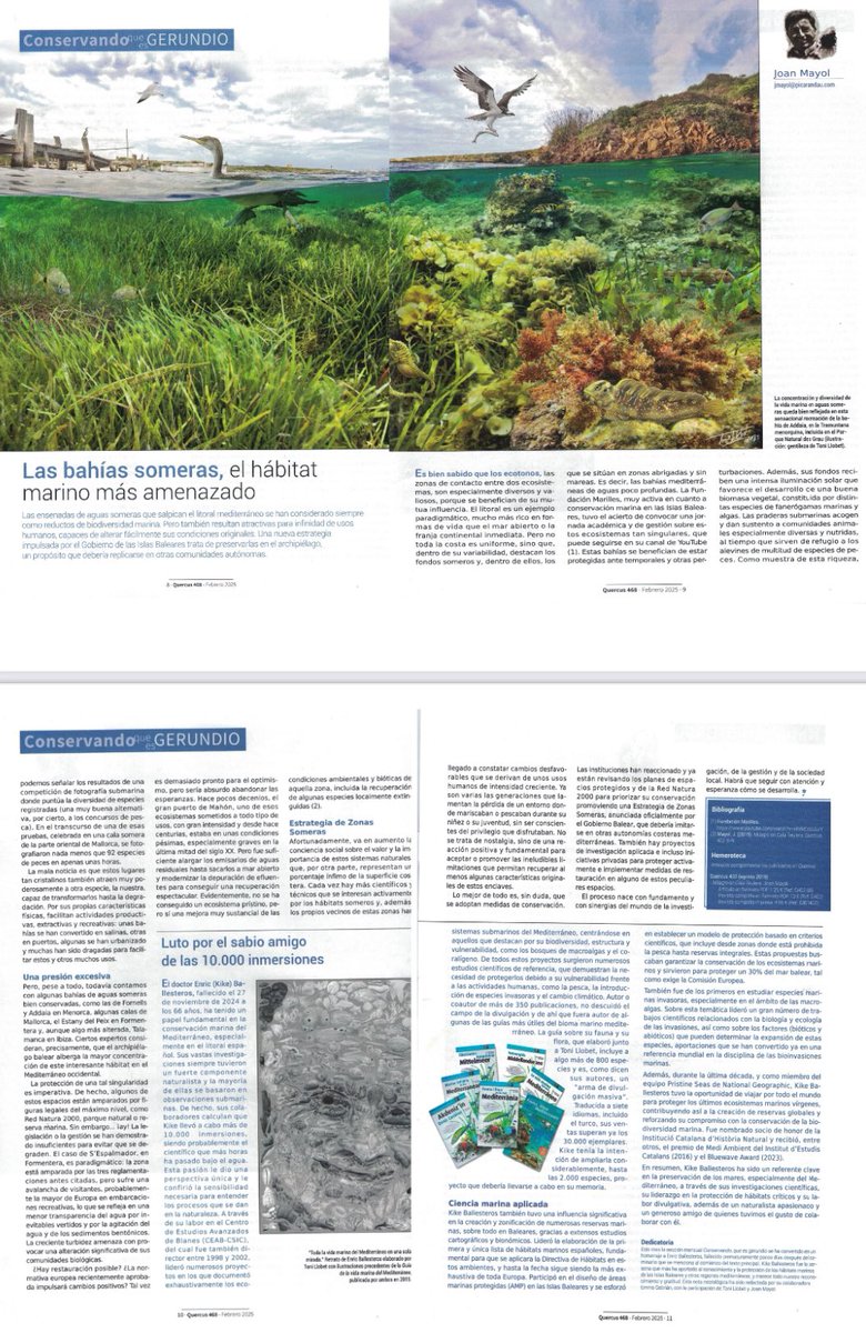 Marine Forest (@marineforest_) on Twitter photo Aquest mes de febrer, la secció "Conservando que es gerundio" de la revista Quercus <a href="/RevistaQuercus/">Quercus</a> està dedicada a en Kike Ballesteros.
No us la perdeu ❤️
<a href="/tonixllobet/">Toni Llobet - Natura il·lustrada</a> <a href="/Emma_Cebrian/">Emma Cebrian</a> <a href="/ceabcsic/">CEAB-CSIC</a> <a href="/GRMAR_UdG/">GR MAR_UdG</a> Aquest mes de febrer, la secció "Conservando que es gerundio" de la revista Quercus <a href="/RevistaQuercus/">Quercus</a> està dedicada a en Kike Ballesteros.
No us la perdeu ❤️
<a href="/tonixllobet/">Toni Llobet - Natura il·lustrada</a> <a href="/Emma_Cebrian/">Emma Cebrian</a> <a href="/ceabcsic/">CEAB-CSIC</a> <a href="/GRMAR_UdG/">GR MAR_UdG</a>
