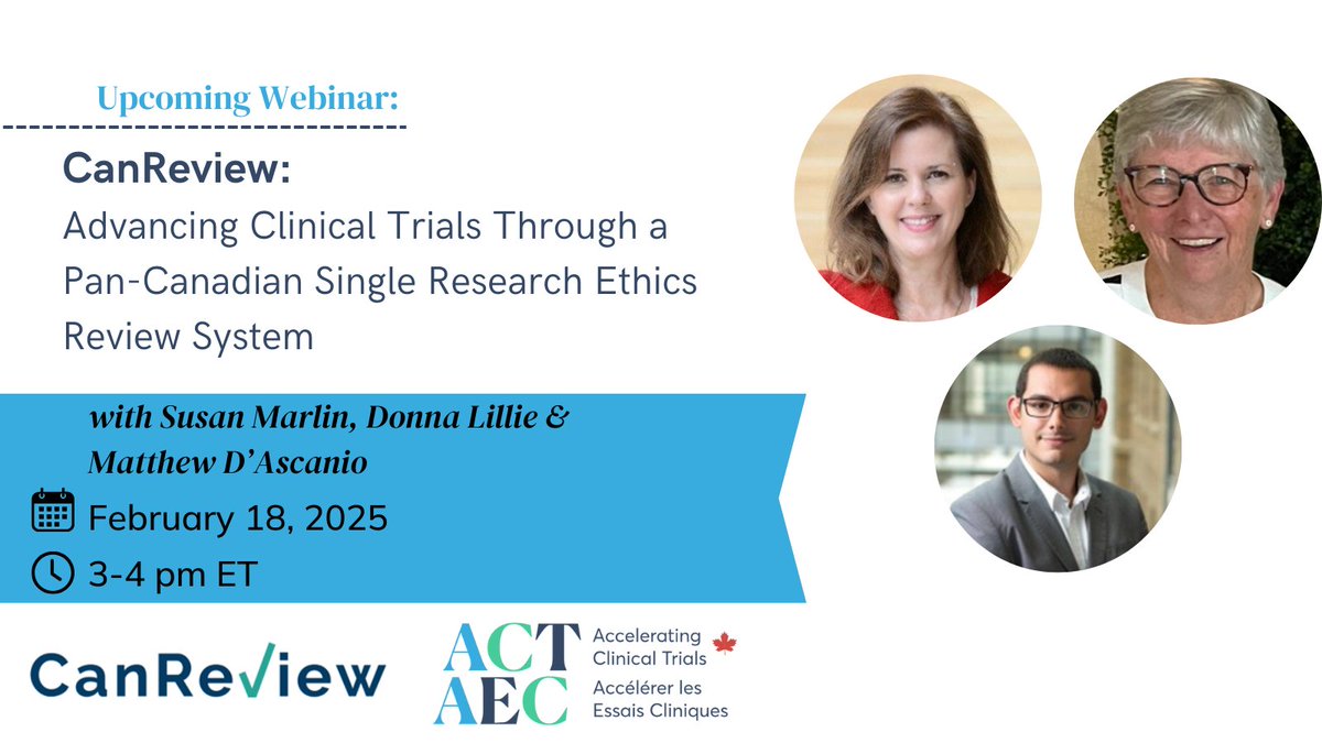 Accelerating Clinical Trials Canada (@actaec) on Twitter photo There's still  time to register! 
Join <a href="/CanReviewTrials/">CanReview</a> today at 3pm ET for the webinar “Advancing Clinical Trials Through a Pan-Canadian Single Research Ethics Review System”
Registration link: mcmaster.zoom.us/meeting/regist… There's still  time to register! 
Join <a href="/CanReviewTrials/">CanReview</a> today at 3pm ET for the webinar “Advancing Clinical Trials Through a Pan-Canadian Single Research Ethics Review System”
Registration link: mcmaster.zoom.us/meeting/regist…