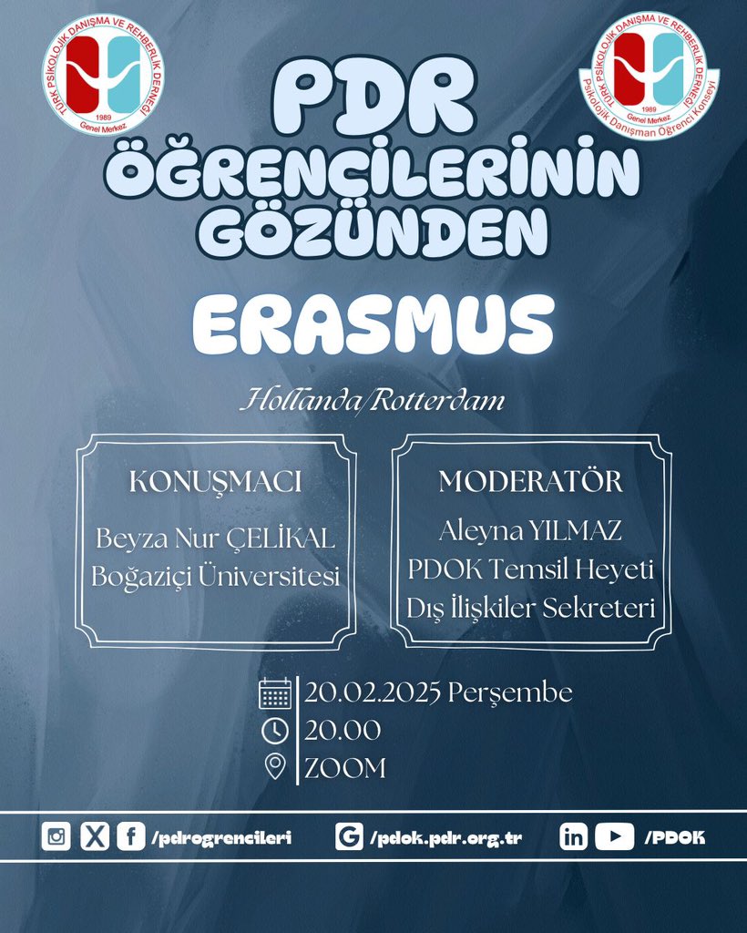 Merhaba Sevgili PDR Öğrencileri ☀️
PDOK, “PDR Öğrencilerinin Gözünden” adlı yeni serisi ile karşınızda!

<a href="/turkpdrdernegi/">Türk PDR Der- Psikolojik Danışma ve Rehberlik</a> 
<a href="/pdrogrencileri/">PDOK</a>