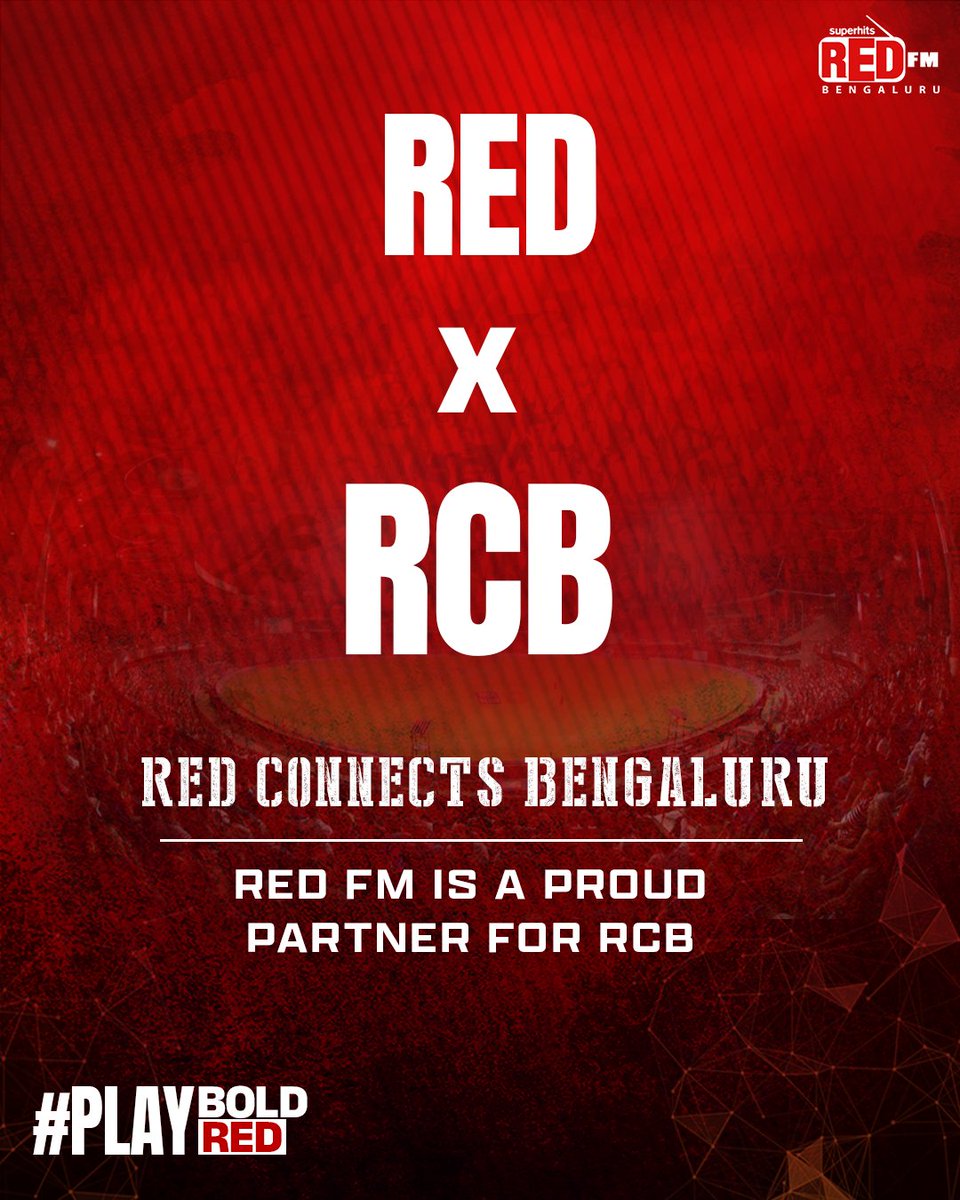 93.5 RED FM, BLR (@redfmbengaluru) on Twitter photo RED X RCB
Red Connects Bengaluru!
Red FM is a proud partner for RCB
#rcb #royalchallengersbengaluru #ipl2025 #t20cricket #ipl #bolddiarie #viratkohli #kohli #rajatpatidar #rcbfans #rcbforever <a href="/RCBTweets/">Royal Challengers Bengaluru</a> RED X RCB
Red Connects Bengaluru!
Red FM is a proud partner for RCB
#rcb #royalchallengersbengaluru #ipl2025 #t20cricket #ipl #bolddiarie #viratkohli #kohli #rajatpatidar #rcbfans #rcbforever <a href="/RCBTweets/">Royal Challengers Bengaluru</a>