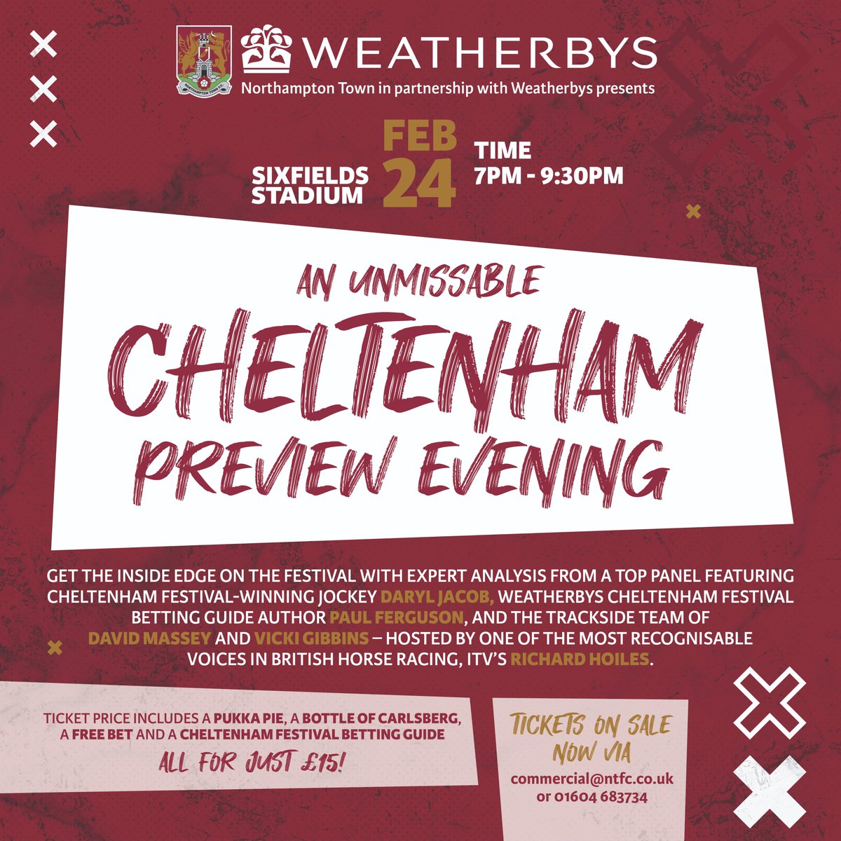 NTFCCommercial's tweet image. 🐎 Join us for an unmissable Cheltenham Preview evening next week!
#CheltenhamFestival #ShoeArmy