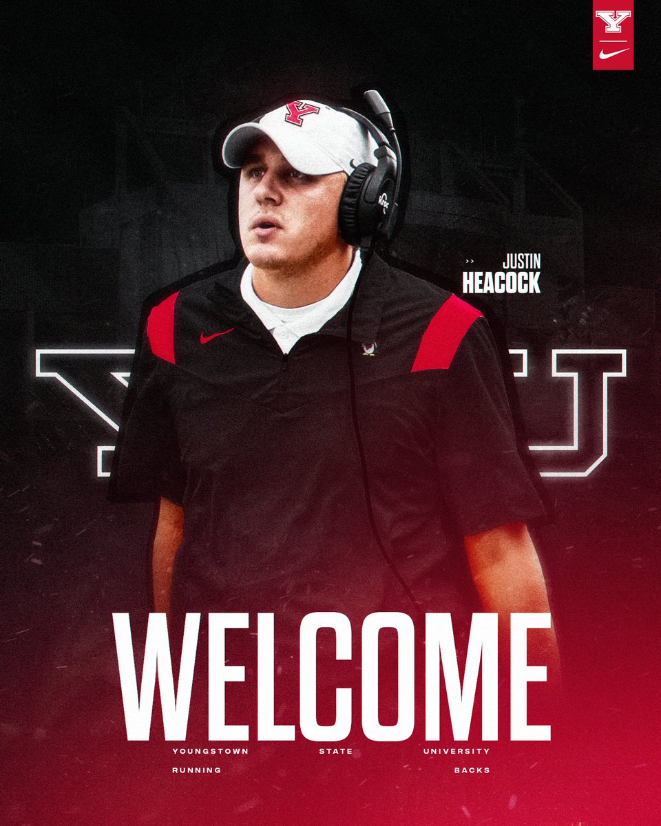Youngstown State Football (@ysufootball) on Twitter photo ๐๐๐ฅ๐๐จ๐ฆ๐ ๐ญ๐จ ๐๐จ๐ฎ๐ง๐ ๐ฌ๐ญ๐จ๐ฐ๐ง! ๐ง๐
We're excited to have <a href="/CoachJHeacock/">Justin Heacock</a> on campus as our running backs coach!
#GoGuins ๐๐๐ฅ๐๐จ๐ฆ๐ ๐ญ๐จ ๐๐จ๐ฎ๐ง๐ ๐ฌ๐ญ๐จ๐ฐ๐ง! ๐ง๐
We're excited to have <a href="/CoachJHeacock/">Justin Heacock</a> on campus as our running backs coach!
#GoGuins