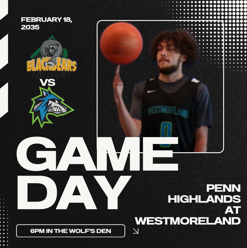 Wolfpack Athletics (@wcccathletics) on Twitter photo Its game day as the <a href="/WCCCHoops/">Westmoreland Basketball</a> plays host to the Penn Highlands Blackbeard tonight @ 6pm
<a href="/StudentLifeWCCC/">Student Life at Westmoreland</a> <a href="/ConnectWCCC/">Westmoreland County Community College</a> <a href="/BillBeckner/">Bill Beckner</a> <a href="/NJCAARegion20/">Region 20</a> <a href="/westernpasports/">WesternPAsports</a> Its game day as the <a href="/WCCCHoops/">Westmoreland Basketball</a> plays host to the Penn Highlands Blackbeard tonight @ 6pm
<a href="/StudentLifeWCCC/">Student Life at Westmoreland</a> <a href="/ConnectWCCC/">Westmoreland County Community College</a> <a href="/BillBeckner/">Bill Beckner</a> <a href="/NJCAARegion20/">Region 20</a> <a href="/westernpasports/">WesternPAsports</a>