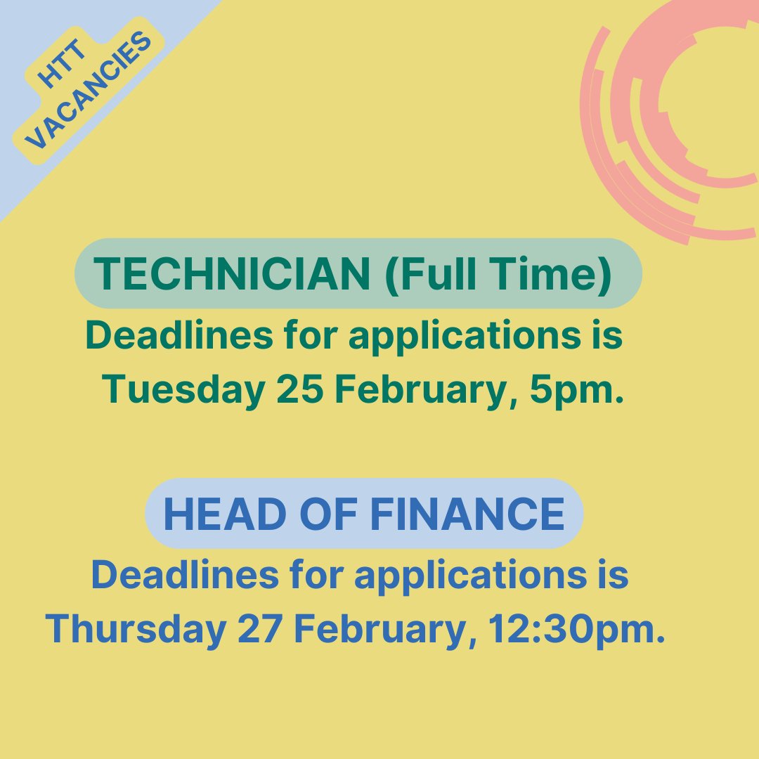 📢🎭 NEW JOB OPPORTUNITIES

For more information on both vacancies and how to apply, please visit hulltruck.co.uk/about-us/vacan…🔗