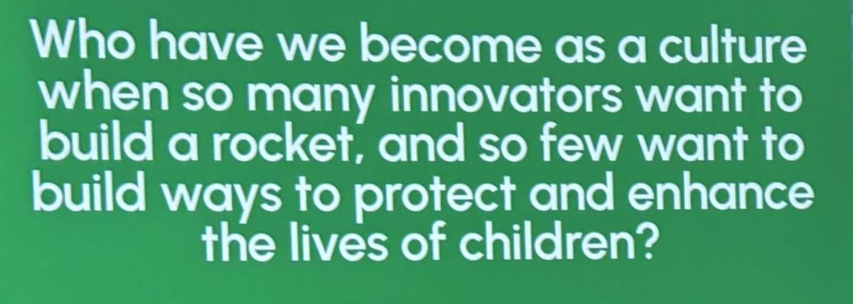 "Who have we become as a culture when so many innovators want to build a rocket, and so few want to build ways to protect and enhance the lives of children?"
<a href="/MsKass1/">Kass Minor [she/her/hers]</a> <a href="/MisterMinor/">Cornelius Minor</a> #IDEAcon2025
