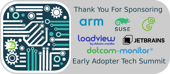 openSUSE's tweet photo. A massive THANK YOU to our #EarlyAdopterTechSummit sponsors: @Arm @SUSE https://t.co/41lb8Bivm4 @jetbrains #loadview @dotcom_monitor ๐Your support drives #opensource innovation and community collaboration. ๐
@UCF @valenciacollege https://t.co/m089i1cEb7 https://t.co/H0BMEpxYWg