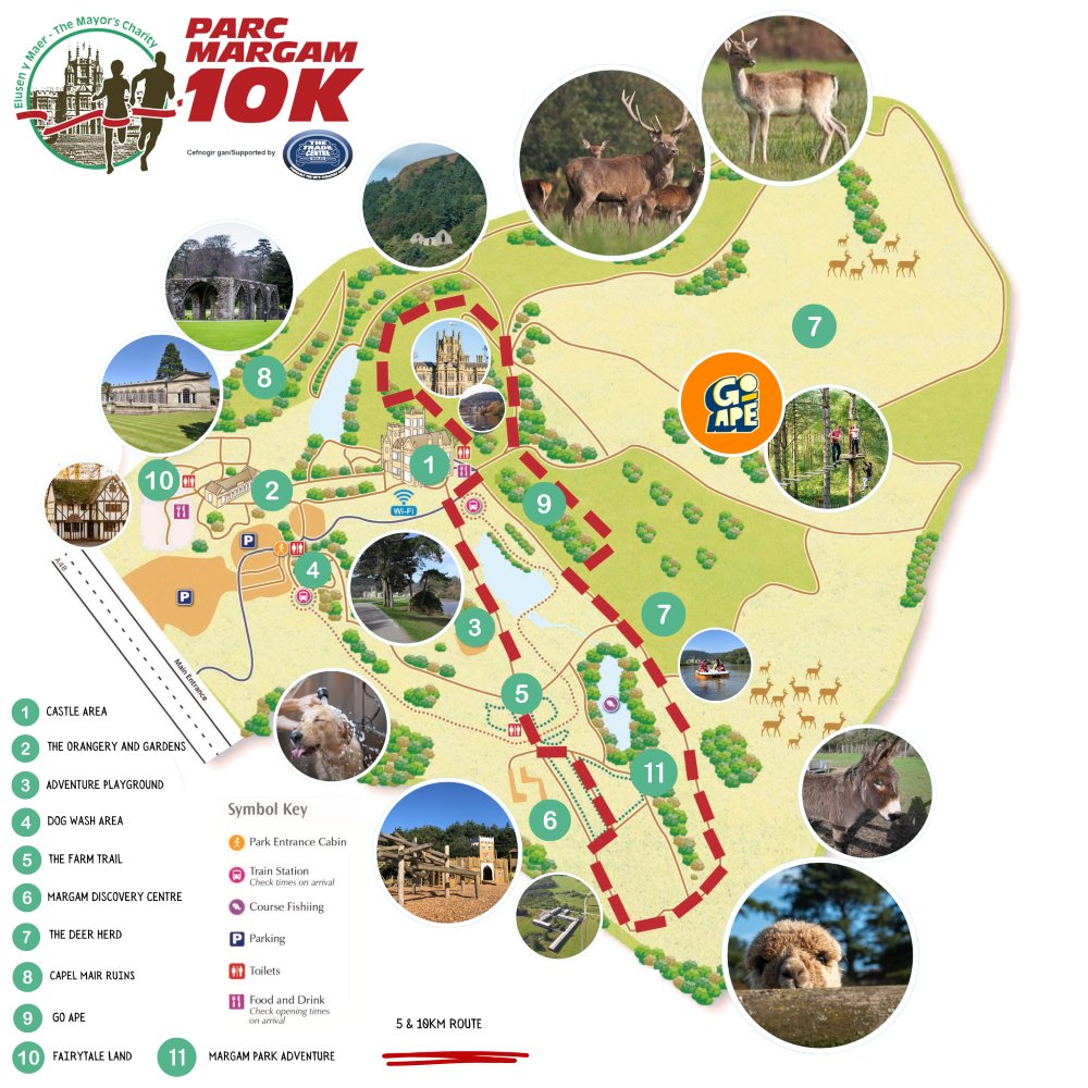 🚨 Route Announced! 🚨

Here’s the route for this year’s Parc Margam 10k &amp; 5k run.

You'll run past lakes, through forestry, alongside the Margam deer herd and farm animals, and by the historic Margam Castle, a 19th Century Tudor Gothic Mansion.