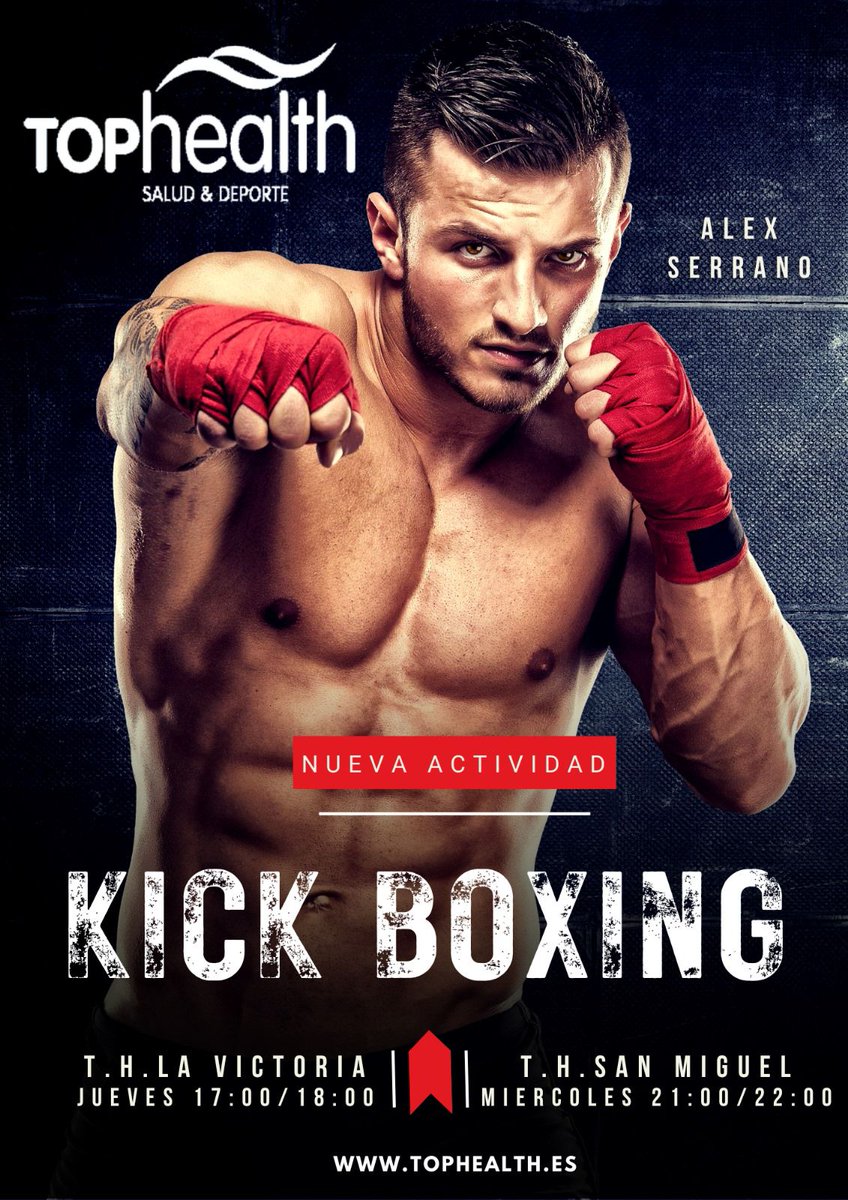 Ahora, si eres socio de TOP HEALTH puedes asistir a las clases de Kick Boxing en ambos gimnasios sin costo adicional
📅 Horarios:
✅ TOP HEALTH LA VICTORIA: Jueves de 17:00 a 18:00
✅ TOP HEALTH SAN MIGUEL: Miércoles de 21:00 a 22:00
Más info y reservas de plazas en la recepción