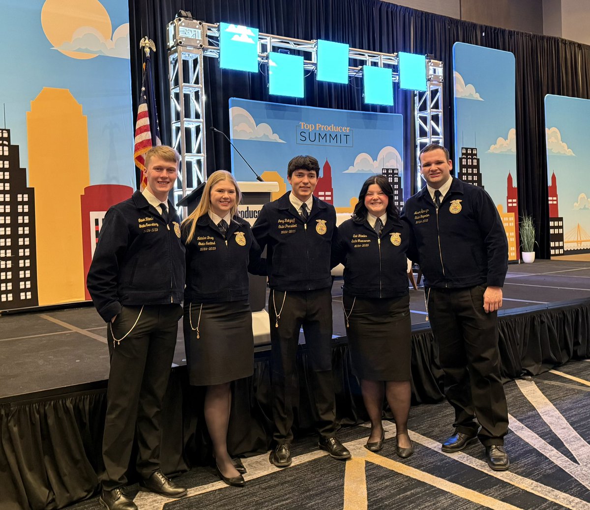 Celebrating National FFA week at #TPS2025 with state FFA officers from Kansas and Missouri.