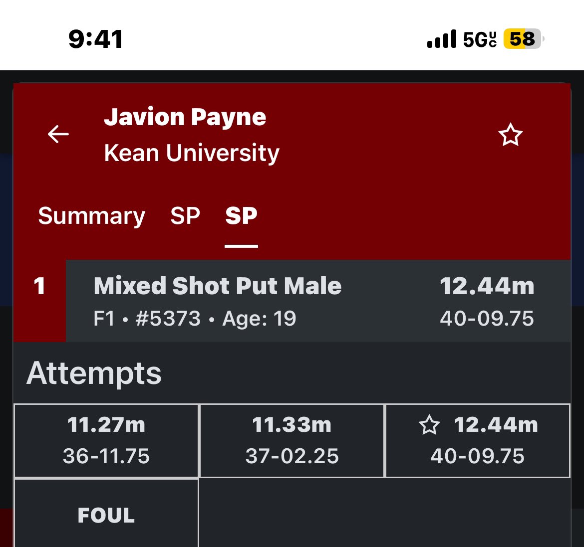 Buddhha52's tweet photo. Had a good meet yesterday pr’d with a 12.44m and consistently throwing 11m+ https://t.co/XanwvNtNJ3