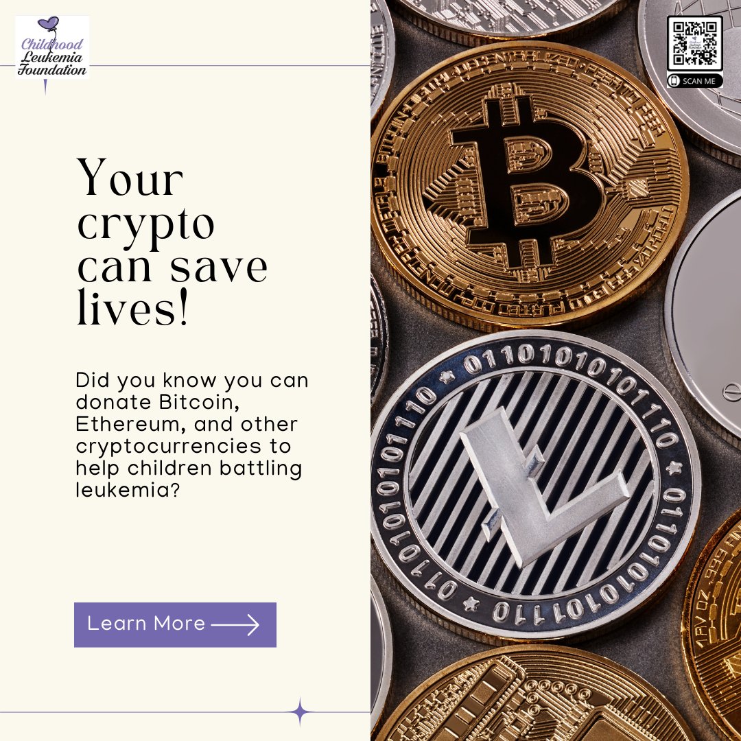 childleukemfdn's tweet image. Did you know you can donate Bitcoin, Ethereum, and other cryptocurrencies to help children battling leukemia? Let’s turn digital assets into real hope. Together, we can use innovation for good! 
Donate Now-clf4kids.org/donate.php
#CryptoForACause #DonateCrypto