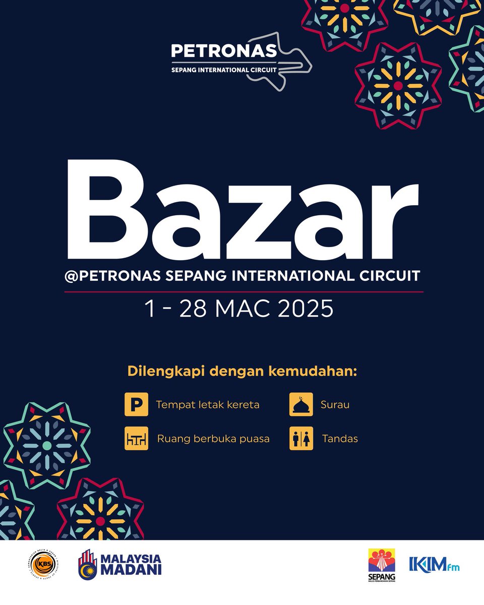 Dari 1 hingga 28 Mac 2025, kami bawakan bazar yang penuh dengan juadah lazat, suasana meriah, dan pengalaman berbuka puasa di litar yang takkan dilupakan! 🍢

Mana geng yang selalu kata ‘aku diet’ tapi tapau lauk 4 jenis tu? Tag dorang cepat! 😂