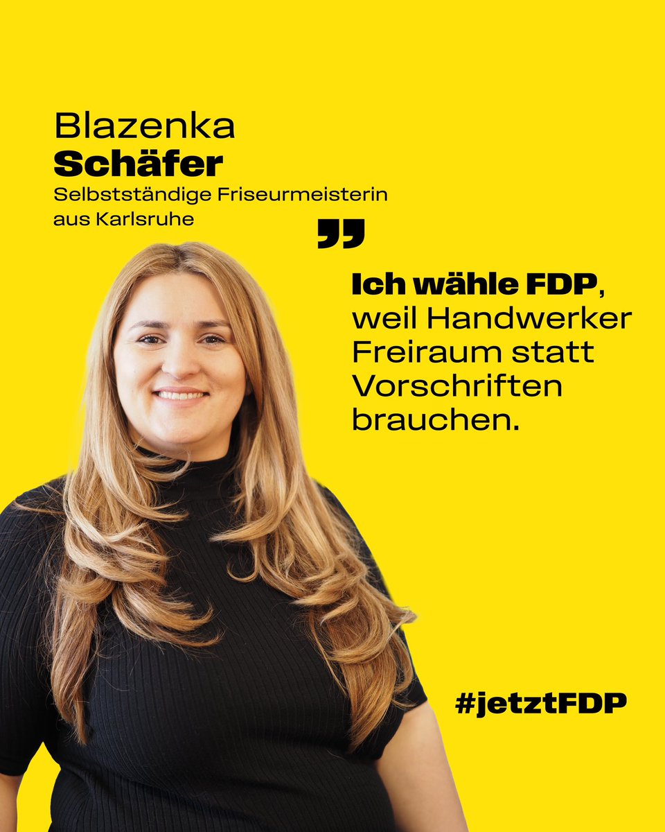 Blazenka Schäfer wählt <a href="/fdp/">FDP</a>: Für die Entfesselung der Wirtschaft. #jetztFDP