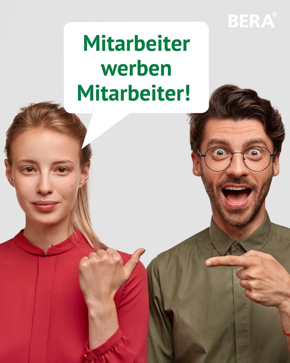 BERAGmbH's tweet photo. Empfehlen lohnt sich – 500 € Prämie sichern! 📷
Du kennst jemanden, der perfekt in unser Team oder zu unseren Kunden passt? Dann erzähl ihm oder ihr von BERA und sichere dir satte 500,- € Workbefinden-Prämie! 📷
https://t.co/1tqedUF9Yi https://t.co/4weCgHQeXW