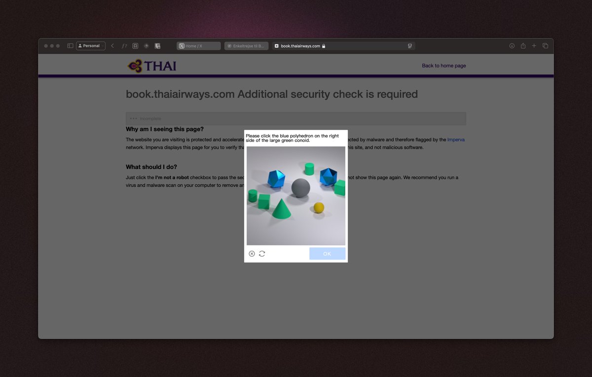 What the hell <a href="/ThaiAirways/">Thai Airways</a> - Never have I felt so dominated by a captcha