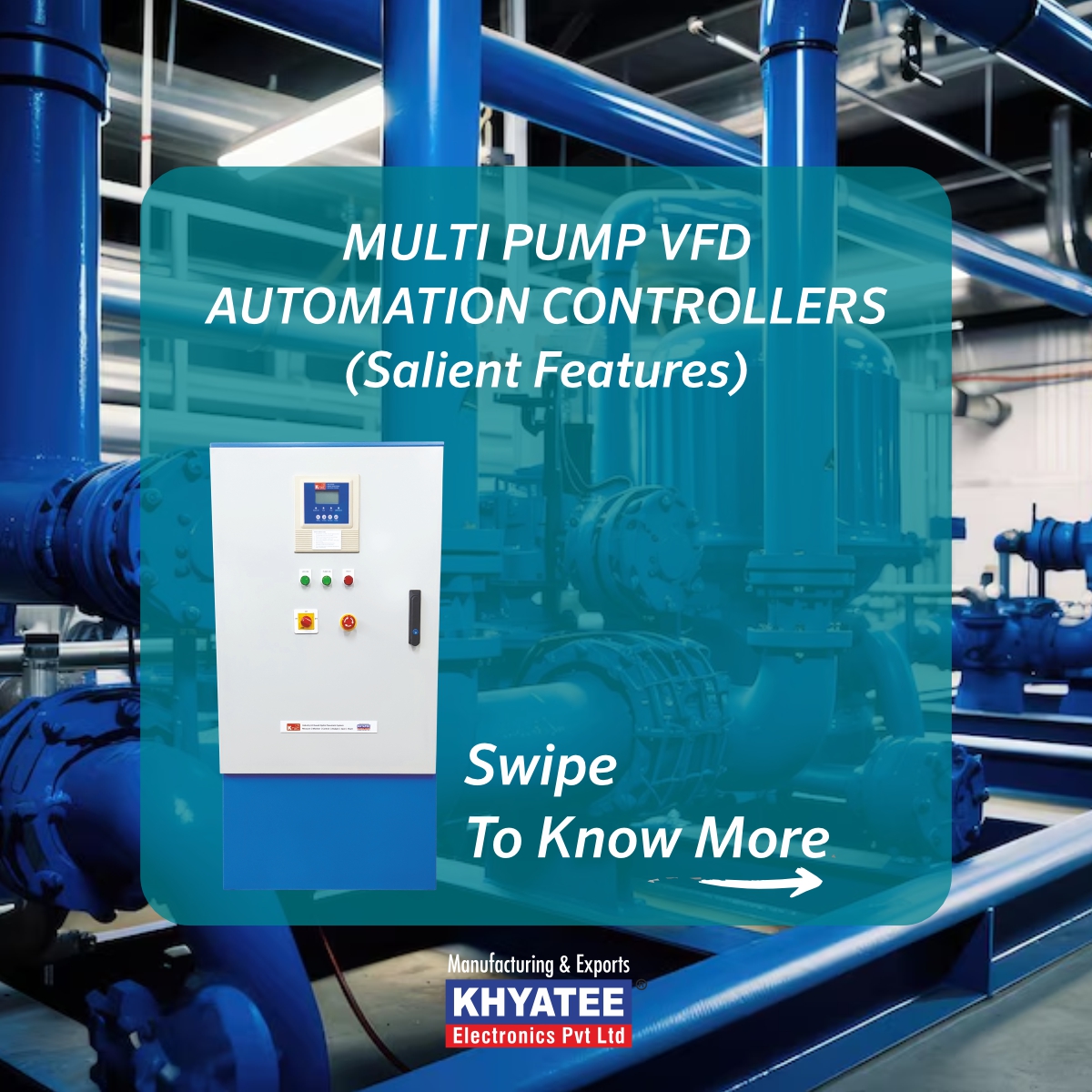 Khyatee1995's tweet image. Boost efficiency with our Multi-Pump VFD Automation! 
✅ Wide voltage range (250-480V)
✅ Graphical display (128x64)
✅ Easy 4-key interface 
✅ Emergency off switch 
Optimize your pumping system with Khyatee Electronics!
🌐khyatee.in
#VFDController #PumpAutomation