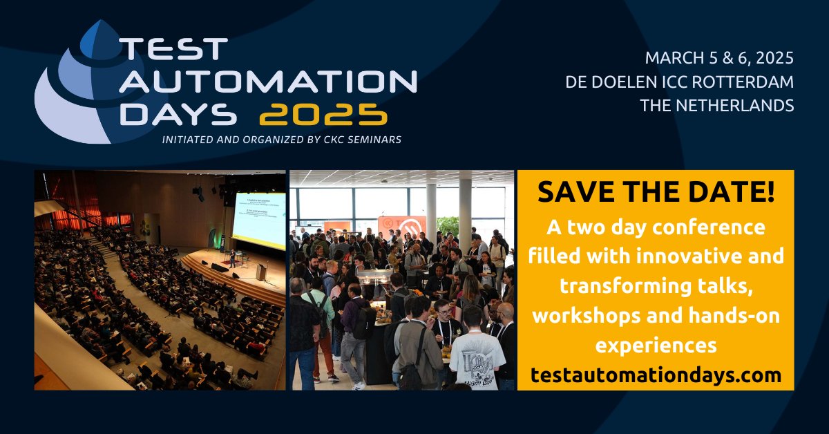 🚨📢Are you excited!!

➖ Event Site: testautomationdays.com

➖ More Events: vihattechnologies.com/upcoming-event…

#QA #testing #SoftwareTesting #SoftwareDevelopment #SoftwareDeveloper #SoftwareEngineering #SoftwareEngineer #FrontEnd #backend #CTO #CEO #conference #event #vihattechnologies