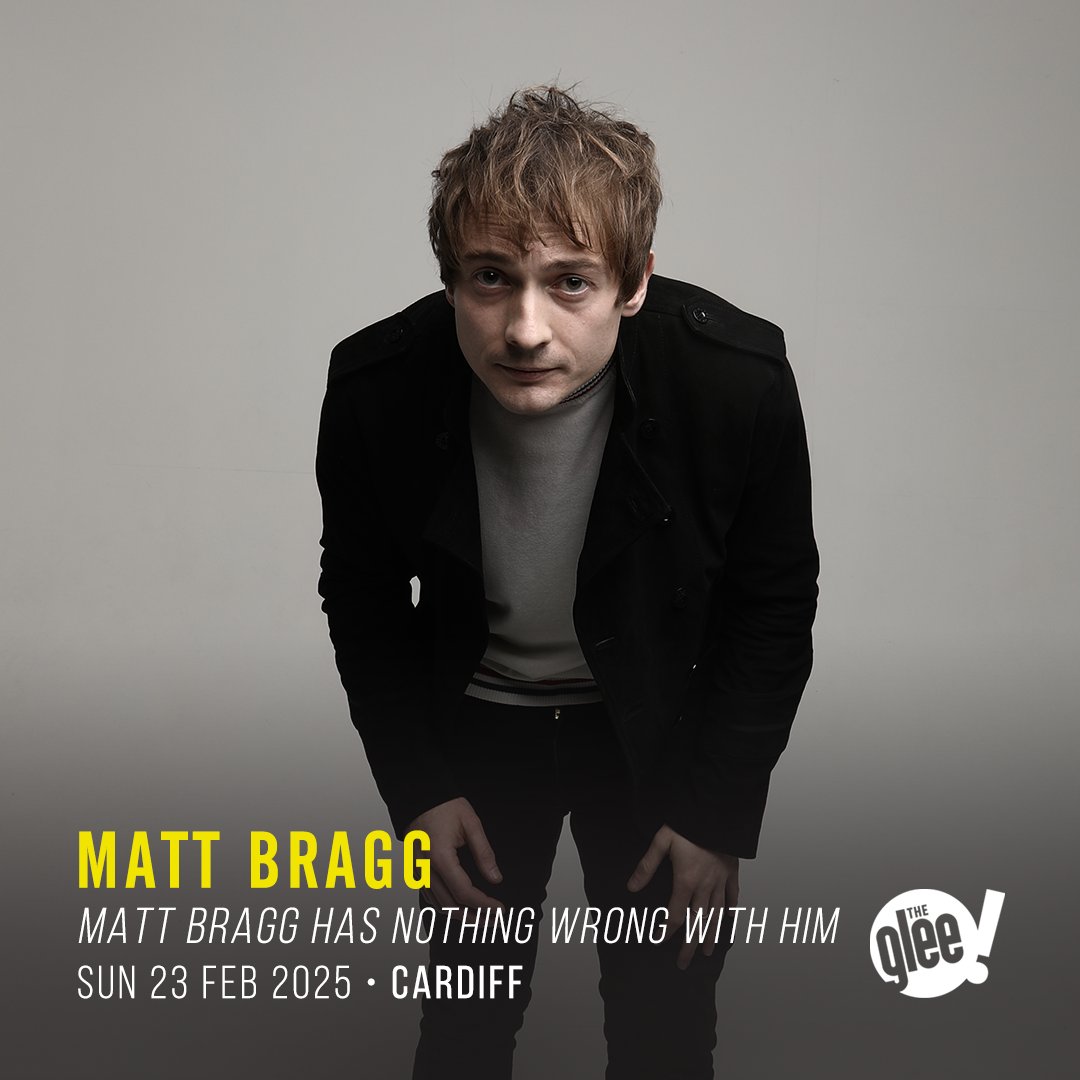 The Glee Club Cardiff (@gleeclubcardiff) on Twitter photo 📆 Sunday: <a href="/mattbraggcomedy/">Matt Bragg</a>: Matt Bragg Has Nothing Wrong With Him
Recently described by Chortle as a mix between Jack Dee and Frank Skinner wrapped in a Mod’s fashion sense, Matt is taking his debut show on tour
Tickets 🎟 bit.ly/MattBraggCardi… 📆 Sunday: <a href="/mattbraggcomedy/">Matt Bragg</a>: Matt Bragg Has Nothing Wrong With Him
Recently described by Chortle as a mix between Jack Dee and Frank Skinner wrapped in a Mod’s fashion sense, Matt is taking his debut show on tour
Tickets 🎟 bit.ly/MattBraggCardi…