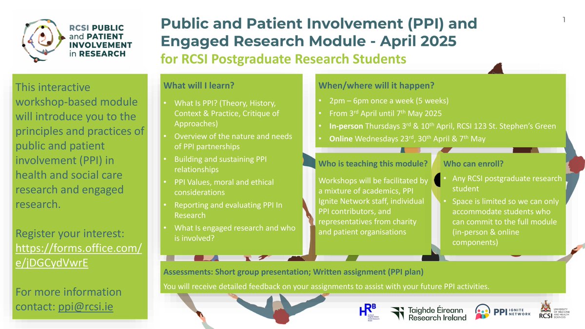 DRAT_ASI's tweet image. Are you a Postgrad starting out on your #PPI journey? Based out of @UCC or @RCSI_Irl?

We are excited to announce that we will be co-delivering this interactive #PPI Post Graduate workshop-based module in @UCC and @RCSI_Irl!

Click on the posters below to learn more.