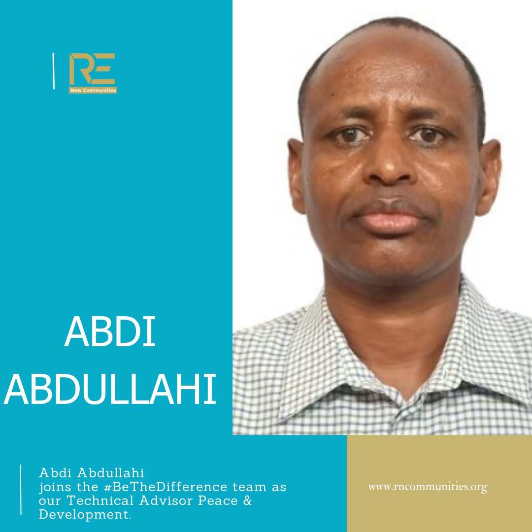 Re_NCommunities's tweet photo. Welcome Abdi Abdullah, a peacebuilding and community development expert with over 10 years of experience managing multi-donor programs and supporting marginalized groups in conflict settings. https://t.co/Wv7a7k9eNC