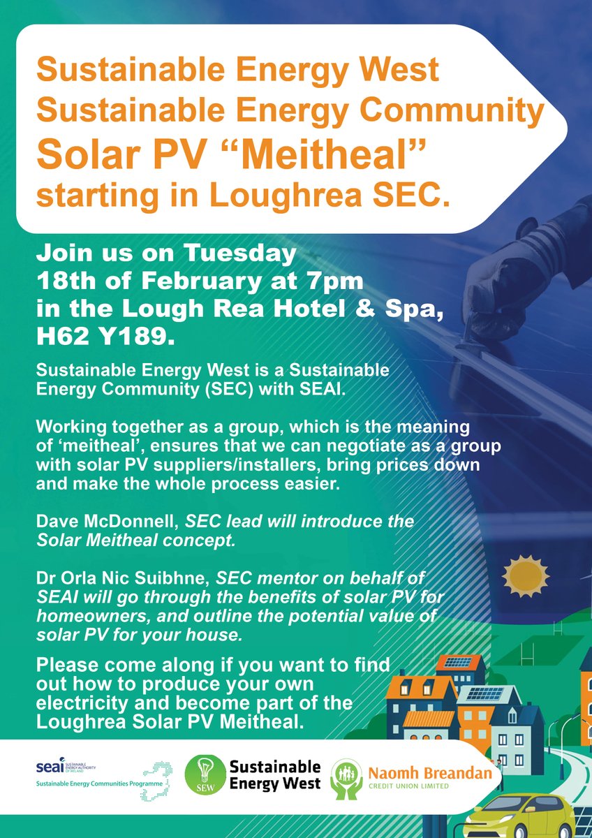Looking forward to this event tonight in Loughrea, join us if you can <a href="/SEAI_ie/">SEAI</a> <a href="/Loughreahotel1/">LoughRea Hotel & Spa</a> <a href="/LoughreaRadio/">Loughrea Community Radio</a> <a href="/Loughrea/">Loughrea</a>