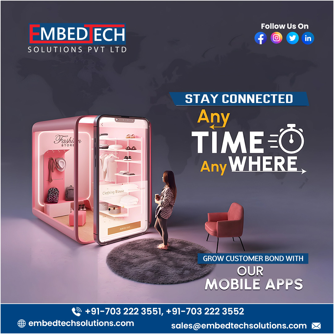 Embedtech_sol's tweet image. Stay Connected Anytime, Anywhere! In today's fast-paced world, seamless communication and engagement are key to business success!
🌐embedtechsolutions.com
#Embedtech  #AppDevelopment #RapidMobileAppDevelopment #BusinessGrowth #TransformingIdea #DigitalFuture #BestTechSolutions