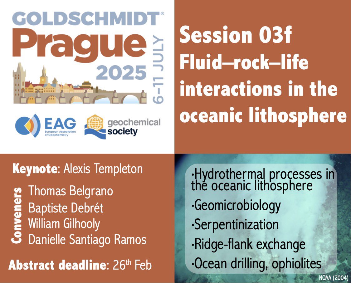 Tom Belgrano (@tmbelgrano) on Twitter photo Ocean lithosphere friends! Submit an abstract to Session3f: “Fluid–rock–life interactions in the oceanic lithosphere” by 26 Feb for <a href="/goldschmidt2025/">Goldschmidt2025</a> and come hang out in beautiful Prague this summer… please retweet!
conf.goldschmidt.info/goldschmidt/20… Ocean lithosphere friends! Submit an abstract to Session3f: “Fluid–rock–life interactions in the oceanic lithosphere” by 26 Feb for <a href="/goldschmidt2025/">Goldschmidt2025</a> and come hang out in beautiful Prague this summer… please retweet!
conf.goldschmidt.info/goldschmidt/20…