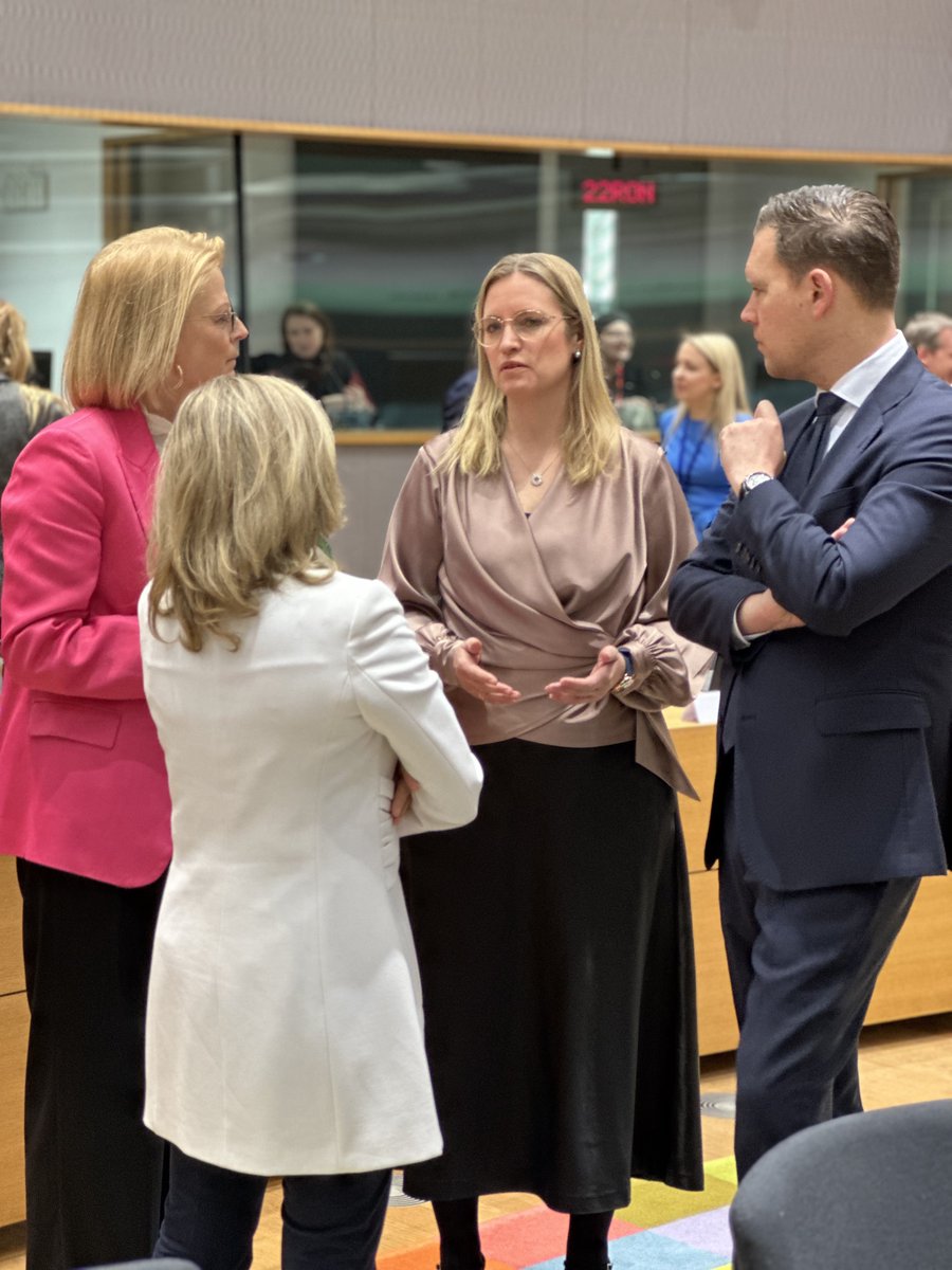 Important topics for #EU economy and finance ministers, today and in the time ahead. Action to improve EU competitiveness is crucial in order to ensure the economic strength and security of #Europe. "Europe stands united," says Danish Minister for Economic Affairs Stephanie Lose.