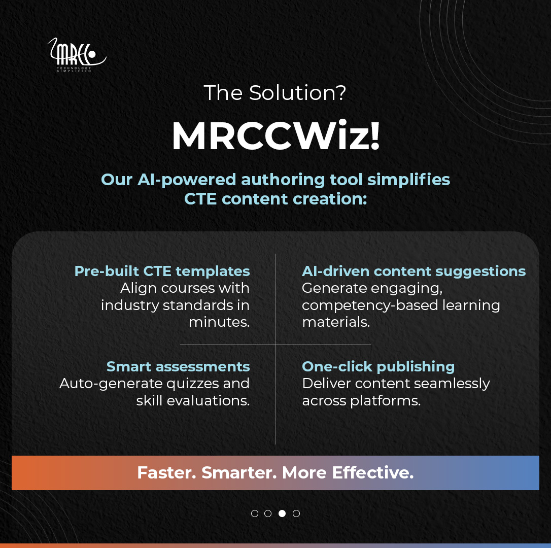mrccsolutions's tweet image. CTE is your STEM strategy!
MRCCWiz develops CTE-aligned content & career readiness modules that bridge the STEM talent gap.
Unlock the Future of STEM Education - Book a Demo Today! mrccedtech.com/contact-us/
#STEMEducation #CareerReady #FutureOfWork #CTEWorks #WorkforceDevelopment