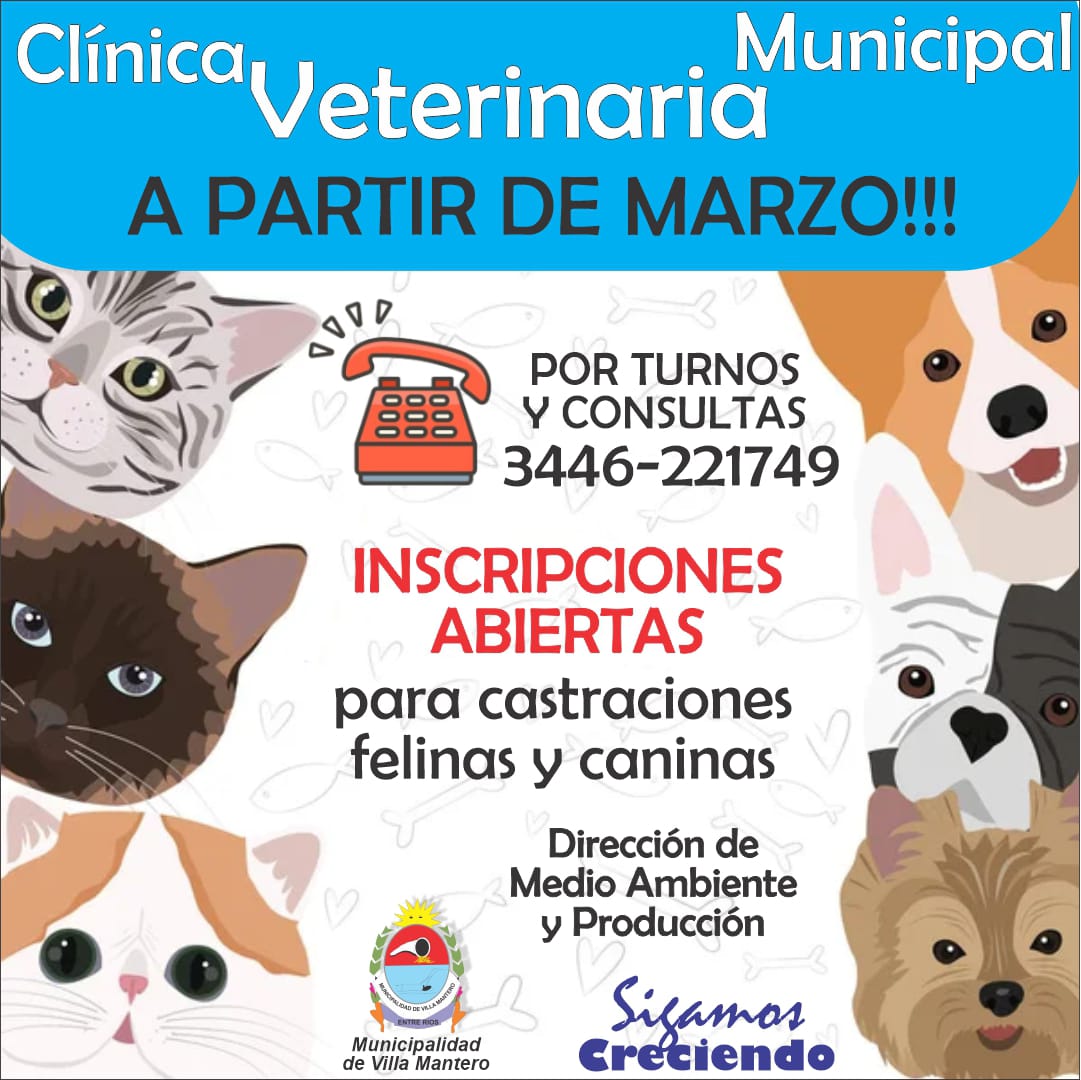 MuniMantero's tweet photo. INSCRIPCIONES ABIERTAS!!!

#ClínicaVeterinariaMunicipal
#municipalidadvillamantero 
#SigamosCreciendo https://t.co/eGNawIbeoQ