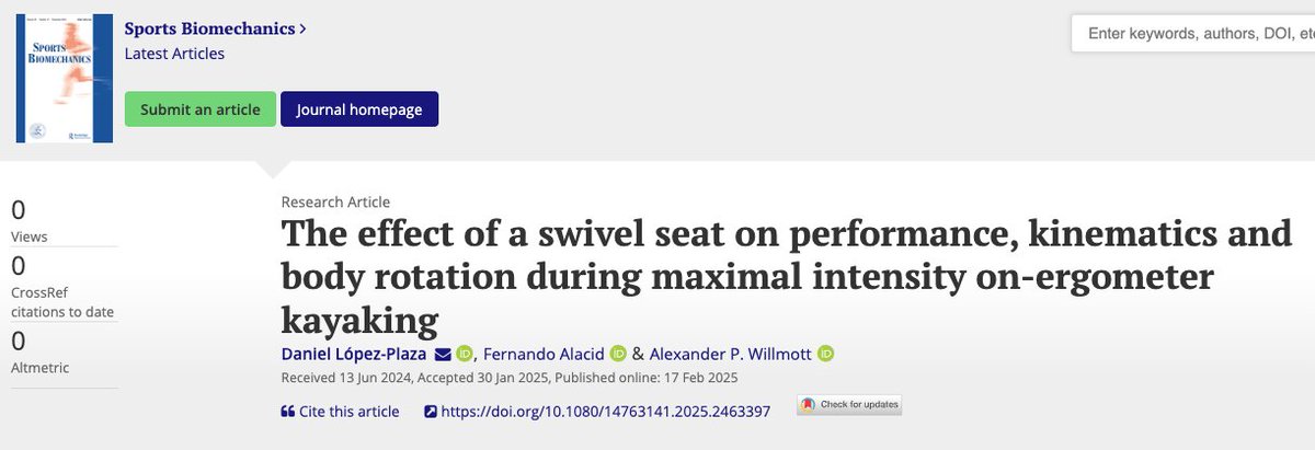 Sandy Willmott (@sandywillmott) on Twitter photo 'The effect of a swivel seat on performance, kinematics and body rotation during maximal intensity on-ergometer kayaking'. Congratulations to Dani Lopez on this new publication in <a href="/sportsbiomechj/">Sports Biomechanics</a> Online at: tandfonline.com/eprint/GVTHGCQ… #LincolnSportExResearch 'The effect of a swivel seat on performance, kinematics and body rotation during maximal intensity on-ergometer kayaking'. Congratulations to Dani Lopez on this new publication in <a href="/sportsbiomechj/">Sports Biomechanics</a> Online at: tandfonline.com/eprint/GVTHGCQ… #LincolnSportExResearch