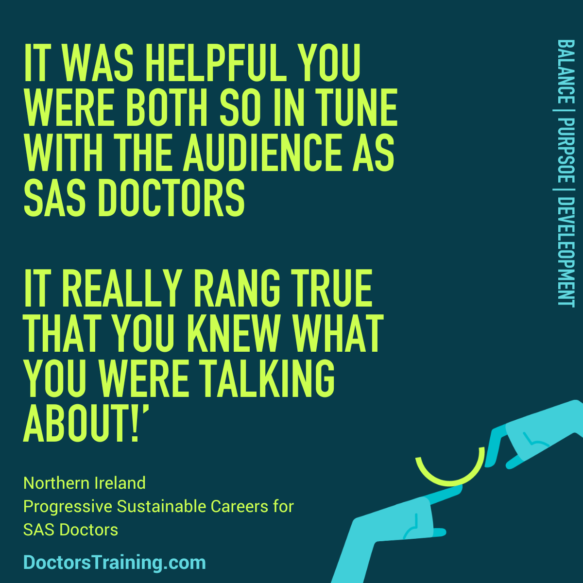 For Doctors by Doctors - who else understands the unique challenges of doctors and the diversity of roles?

Great fun facilitating with Jamie Read in Belfast