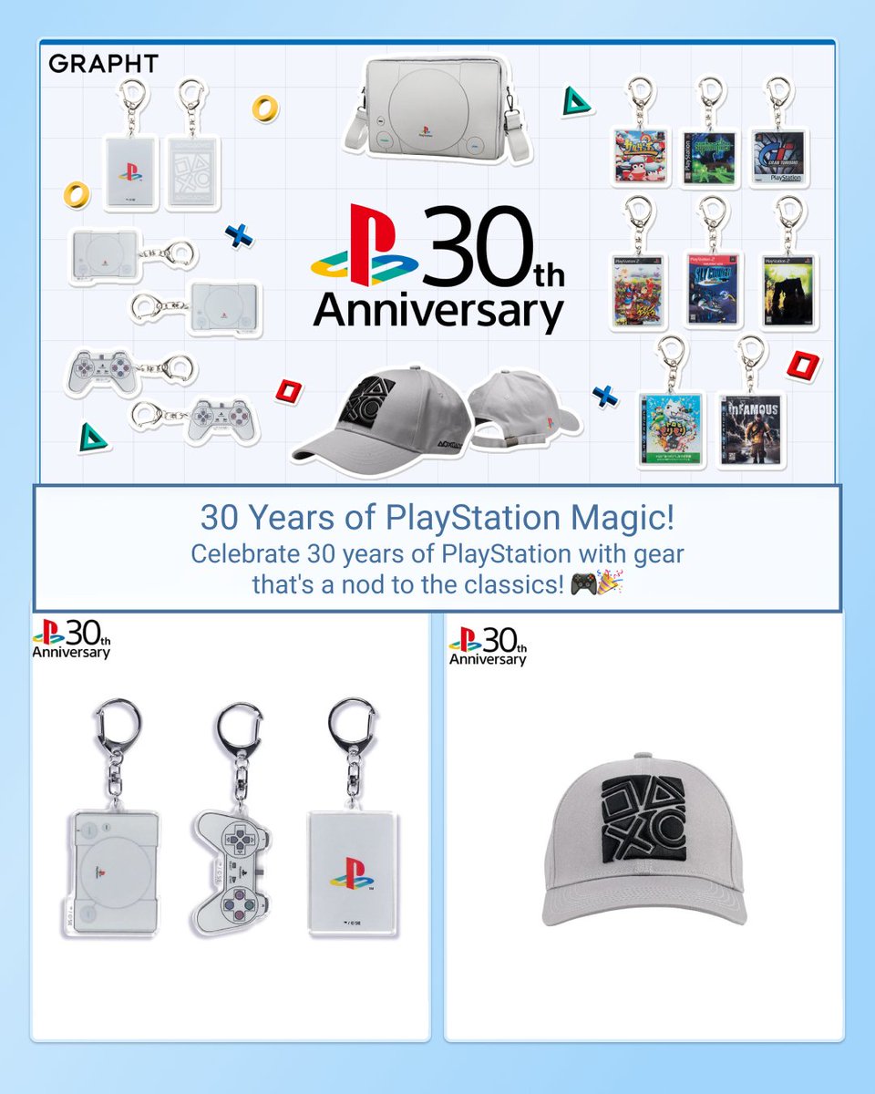 zenmarket_en's tweet photo. PlayStation™ 30th Anniversary limited items
**30 Years of PlayStation Magic! 🎮✨**
Level up your collection and celebrate **3 decades of gaming greatness** with gear inspired by the classics! 🕹️🔥
#PlayStation30 #30YearsOfPlay #GamingLegends #RetroGaming #PS1 #PlayStationGear #GamerLife