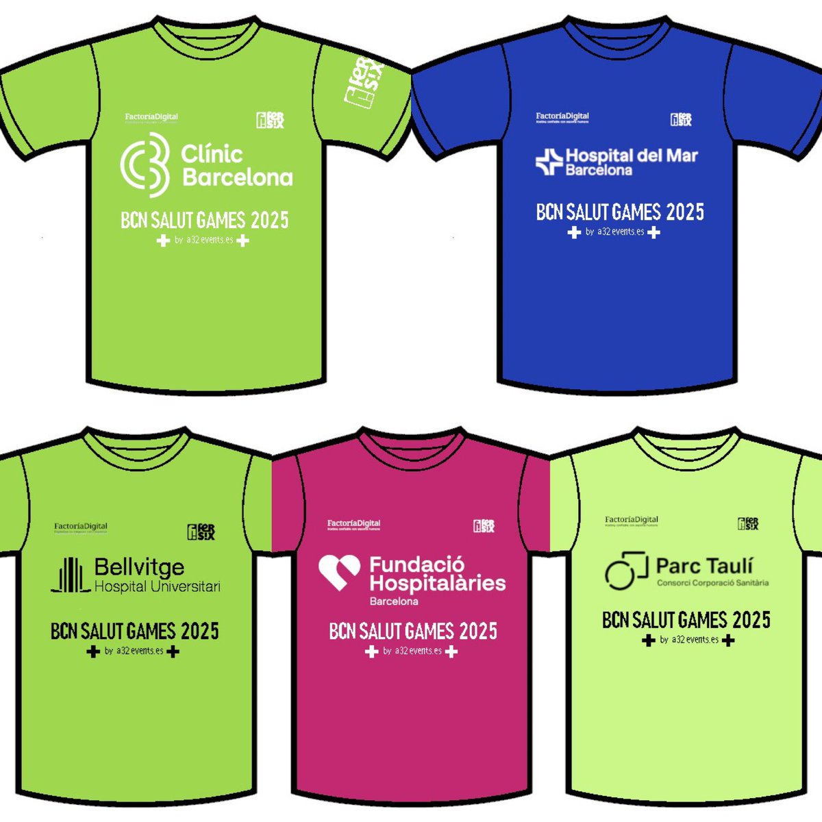 Ja tenim els primers 10 colors de les samarretes que defensaran els profesionals dels centres:<a href="/Mutua_Terrassa/">MutuaTerrassa</a> #CISCotxeres <a href="/ClilabDiagnos/">CLILAB Diagnòstics</a> <a href="/fundaciokalida/">Fundació Kālida</a> <a href="/FundacioOrienta/">Fundació Orienta</a> <a href="/hospitalclinic/">Hospital Clínic</a> <a href="/hospitaldelmar/">Hospital del Mar</a> <a href="/hbellvitge/">Hospital Universitari Bellvitge | HUB</a> <a href="/FHBarcelonaNord/">Fundació Hospitalàries Barcelona Nord</a> i <a href="/parctauli/">Consorci Corporació Sanitària Parc Taulí</a> Molta sort a tots.