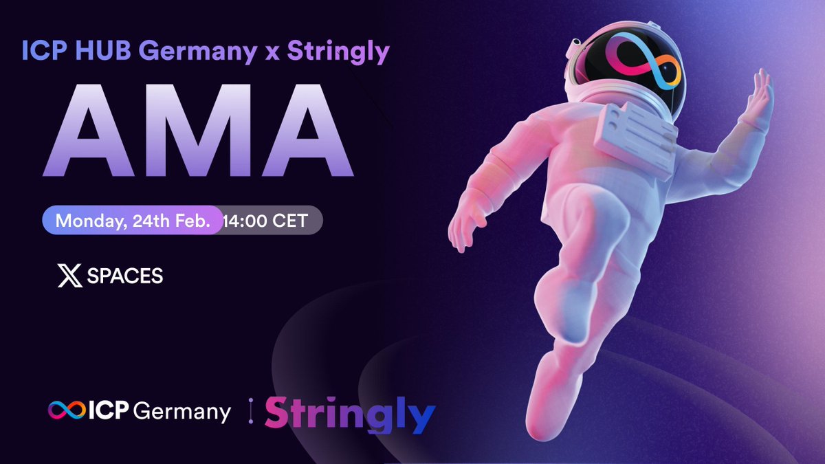 🚀 AMA Alert: The Future of Social Connections with Stringly! 🔗💙

Curious about what decentralized networking really looks like? 🤔

Join ICP Hub Germany and <a href="/stringly_/">Stringly.ai</a> for an exclusive AMA as we explore how this next-gen app is revolutionizing social connections using ICP’s