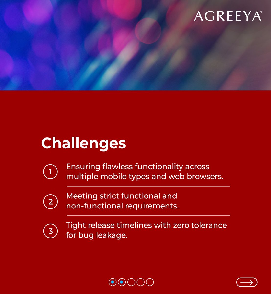 AgreeYaGlobal's tweet image. Discover how AgreeYa’s testing expertise empowered a Big Four accounting firm to deliver a flawless live chat platform. Our comprehensive services ensure #functionality, performance, &amp;amp; security. Download the Case Study:  bit.ly/4i0GTBp

#QualityAssurance #TestingServices