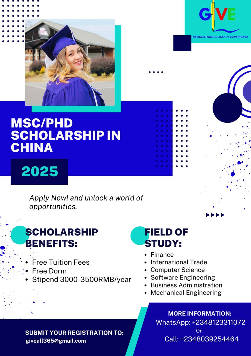 giveall365's tweet image. Empower Your Future:
Pursue Excellence with China Scholarships! Explore opportunities for academic excellence, and professional growth in China&apos;s renowned universities. 
Apply now!
 #ChinaScholarships #StudyInChina #InternationalEducation #ScholarshipOpportunities #GlobalLearning