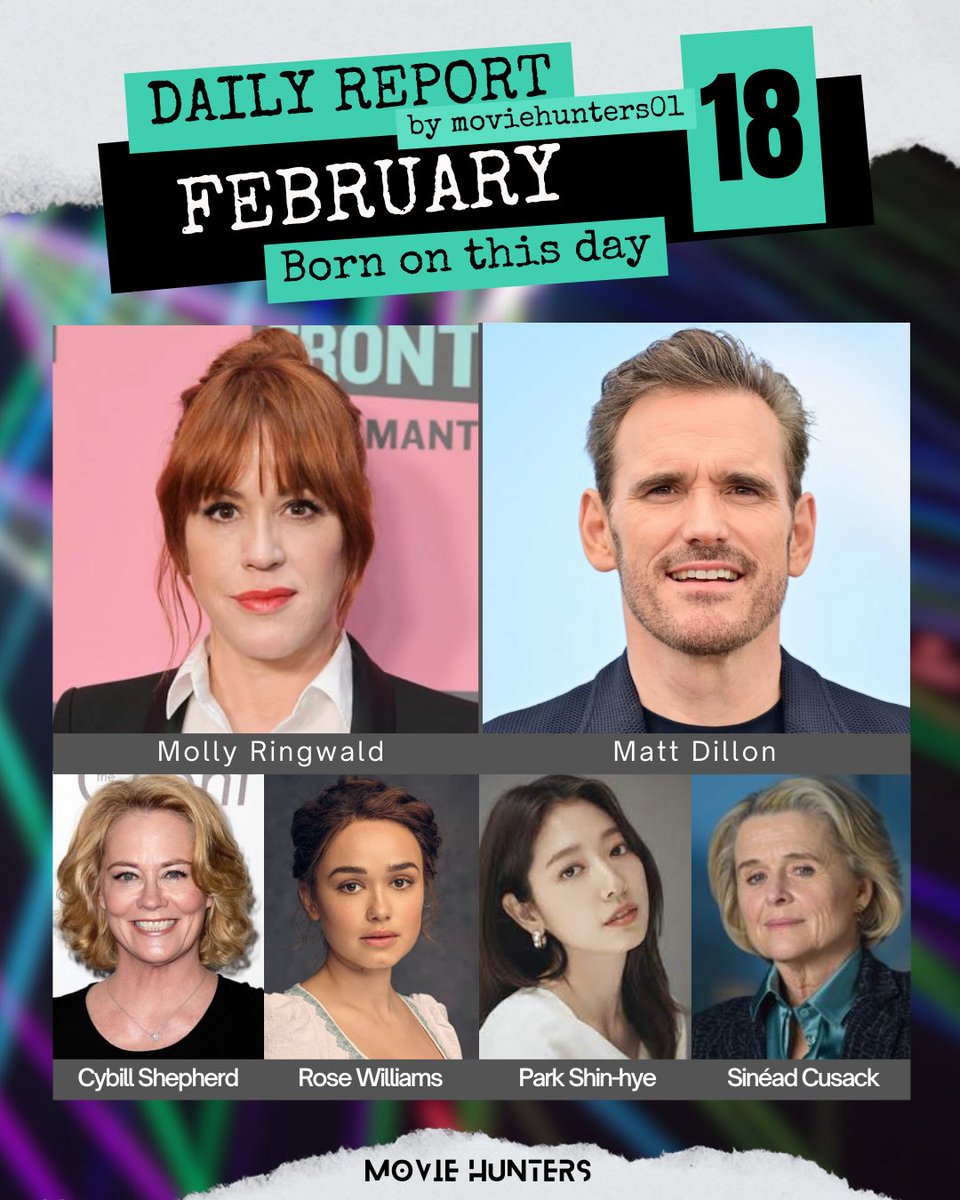 moviehunters01's tweet photo. Daily Report 📢 by moviehunters01
Actors Born 🎂 on February 18
#gretascacchi #johntravolta #parksunghoon #markeydelshteyn #nadinelabaki #kylierogers #mollyringwald #mattdillon #cybillshepherd #rosewilliams #parkshinhye #sineadcusack #february18 #18february #moviehunters01 https://t.co/WBC6VpHreq