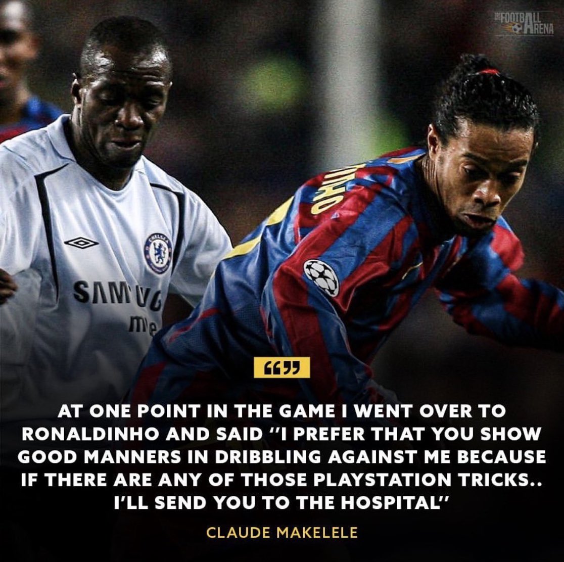FrankKhalidUK's tweet photo. Claude Makelele talking about Ronaldinho. https://t.co/BtmKMKZzD8